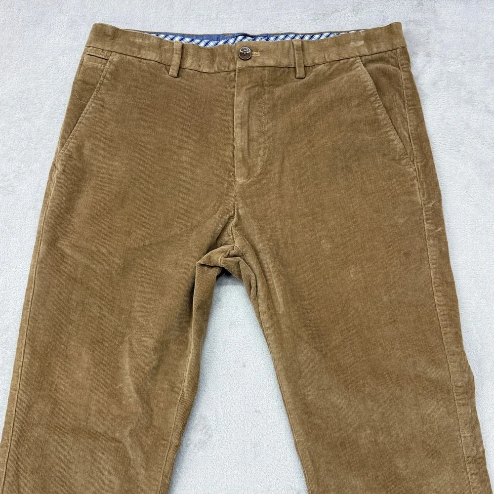Banana Republic Kentfield Pant Mens 33x30 Acorn Brown Corduroy Straight Leg Prep